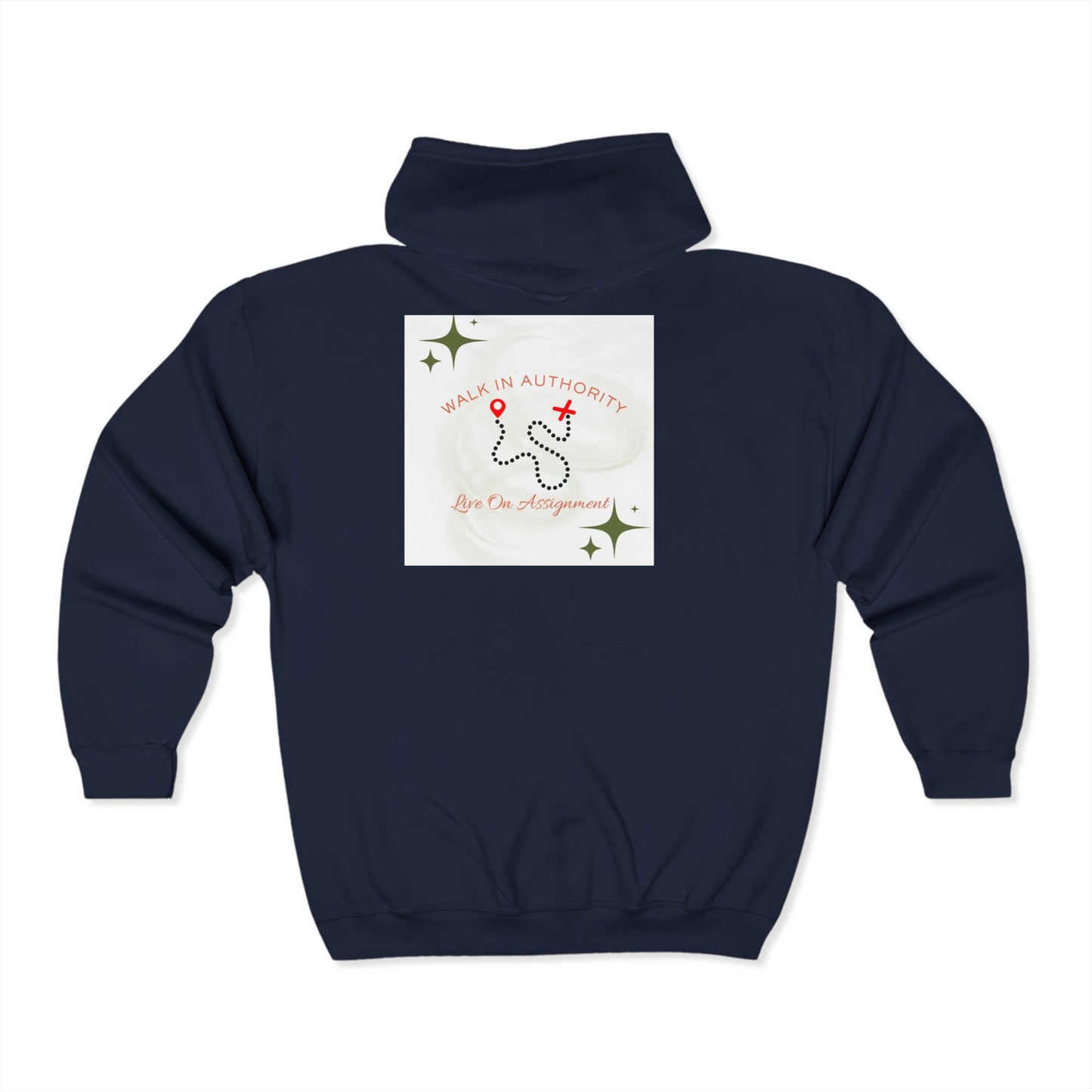 Zipper Hoodie - Pioneering Purpose & 'Walk in Authority, Live on Assignment' Design, Spiritual Living
