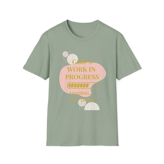 God's Work in Progress- Softstyle T-Shirt (Gold)