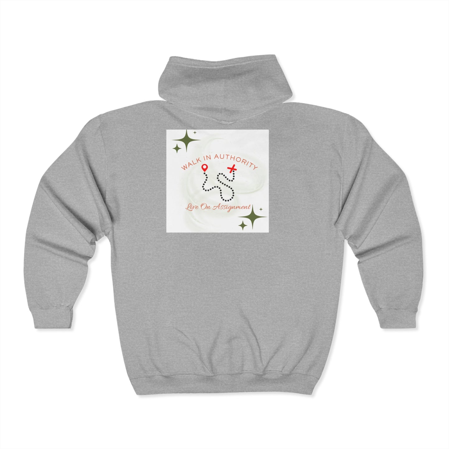 Zipper Hoodie - Pioneering Purpose & 'Walk in Authority, Live on Assignment' Design, Spiritual Living
