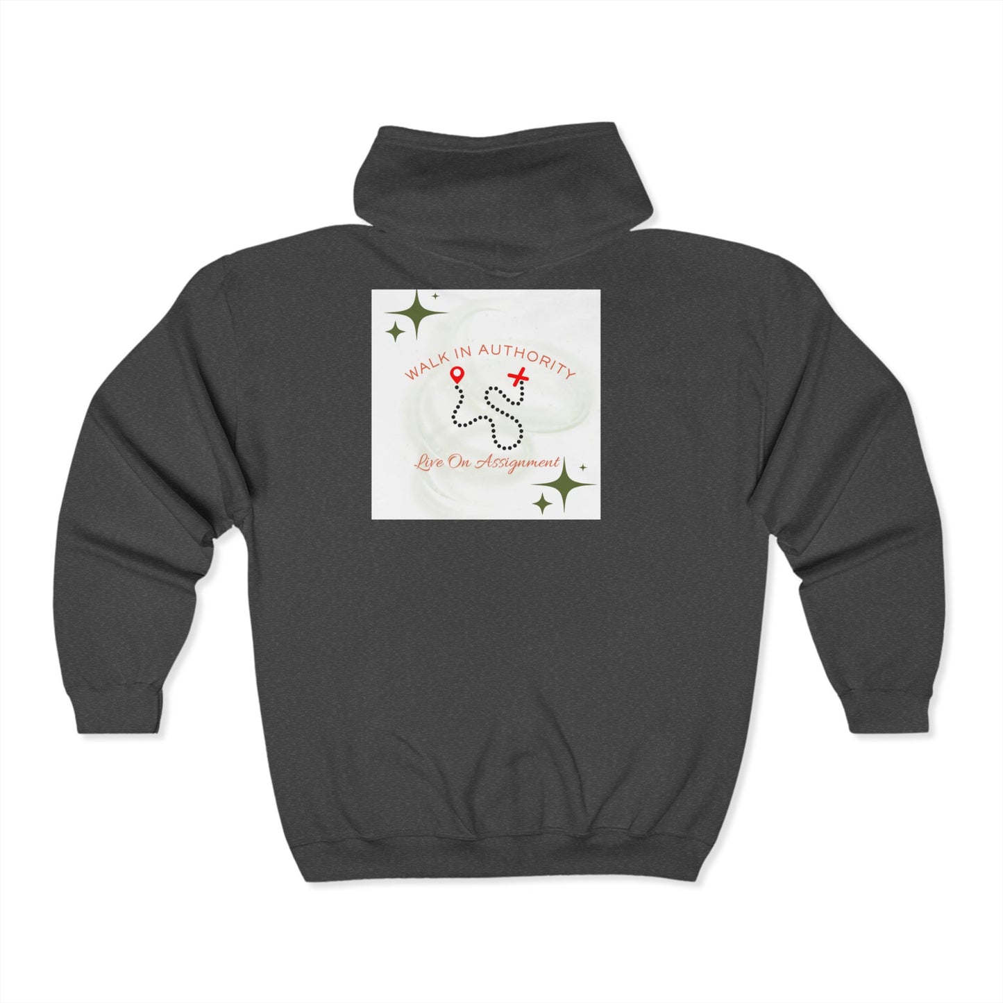 Zipper Hoodie - Pioneering Purpose & 'Walk in Authority, Live on Assignment' Design, Spiritual Living