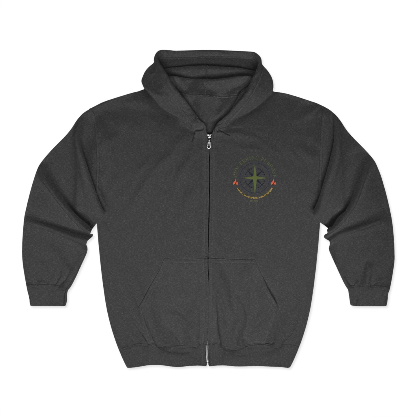 Zipper Hoodie - Pioneering Purpose & 'Walk in Authority, Live on Assignment' Design, Spiritual Living